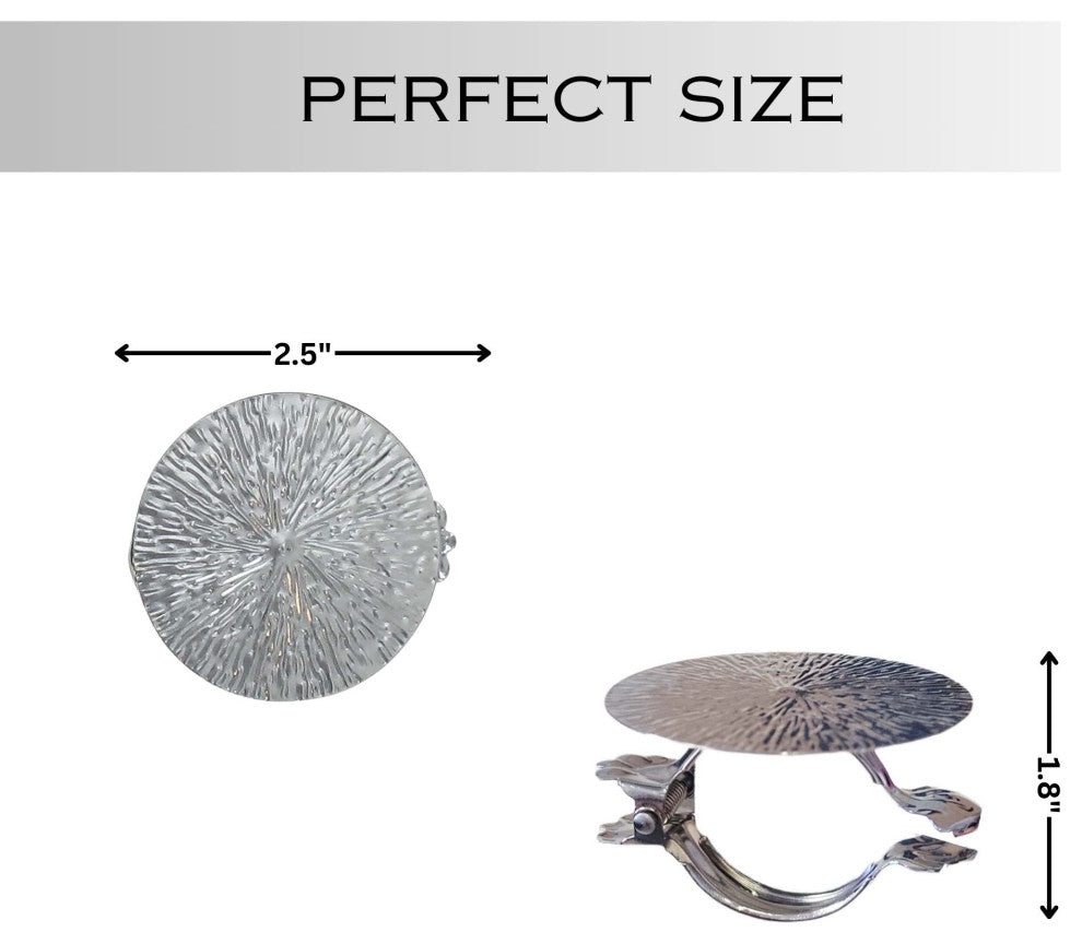 Set of 2 Metal Curtain Tiebacks "“ Elegant Round Design Clips, Chrome