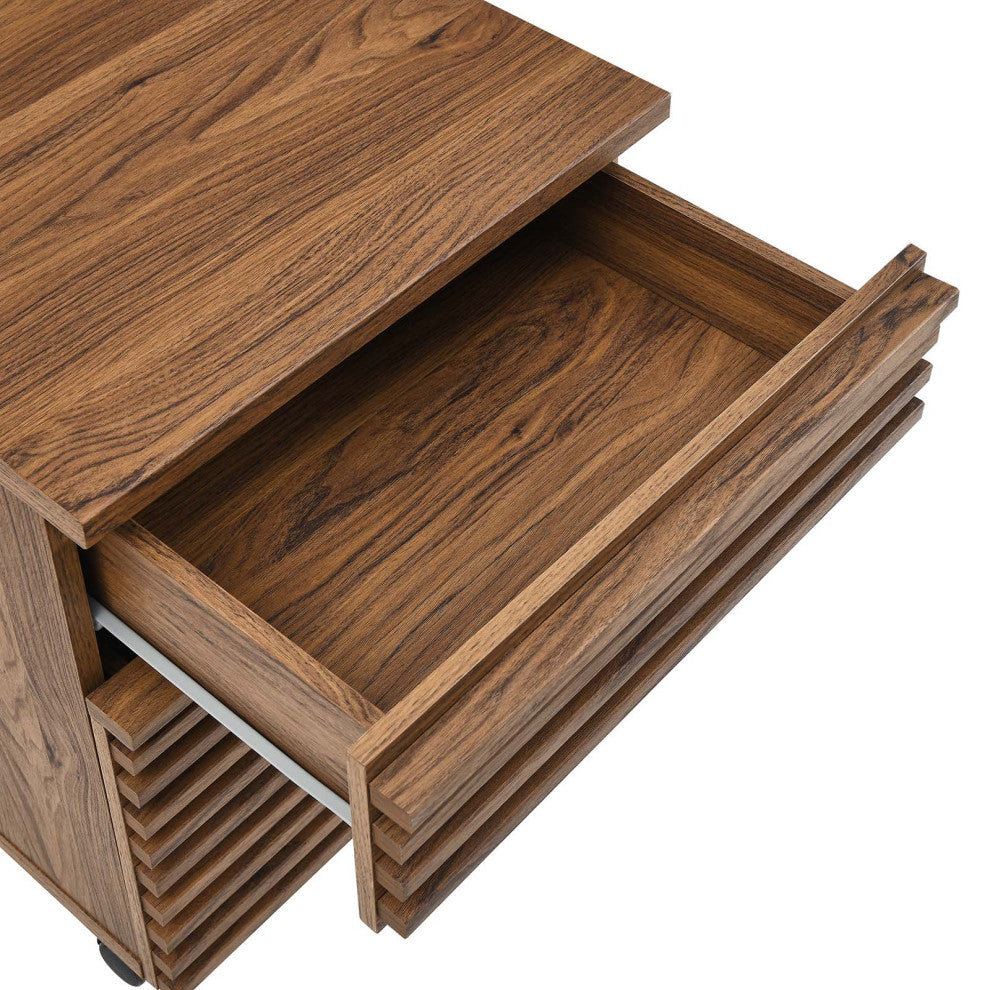 Render Wood File Cabinet, Walnut