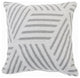 Ox Bay Handwoven White/Gray Geometric Organic Cotton Pillow Cover, 20"x20"
