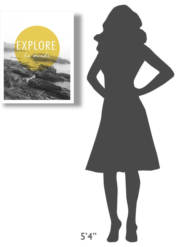 "Explore the World v.2 French" Digital Paper Print by Laura Marshall, 22"x26"
