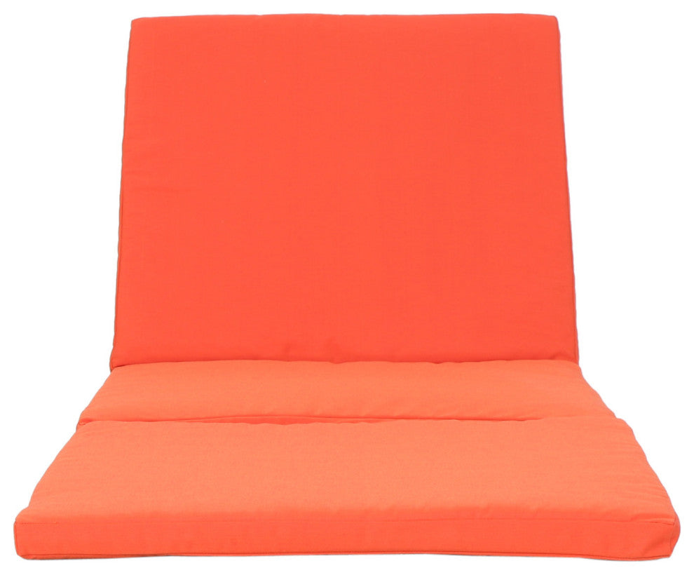 GDF Studio Laraine Outdoor Water Resistant Chaise Lounge Cushion, Orange, Single