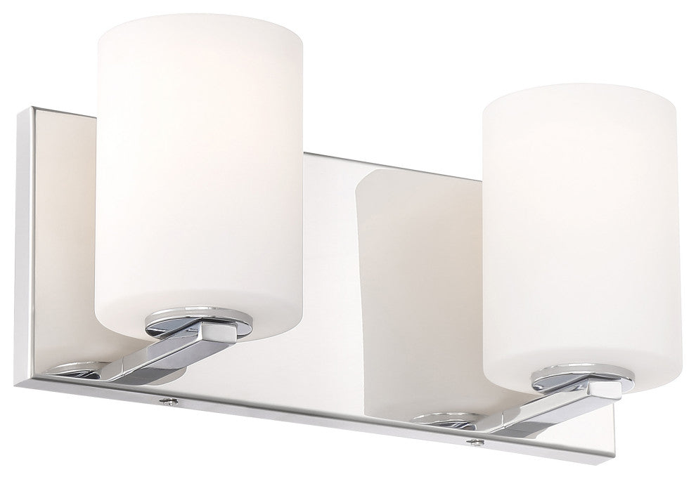 Oslo - 2-Light LED Bath Vanity - Chrome Finish - Opal Glass - Replaceable LED