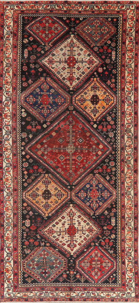 Consigned, Antique Oriental Tribal Traditional Hand Made Persian Area Rug, 6x13