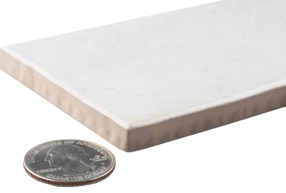 Crackle Cream Ceramic Wall Tile, White