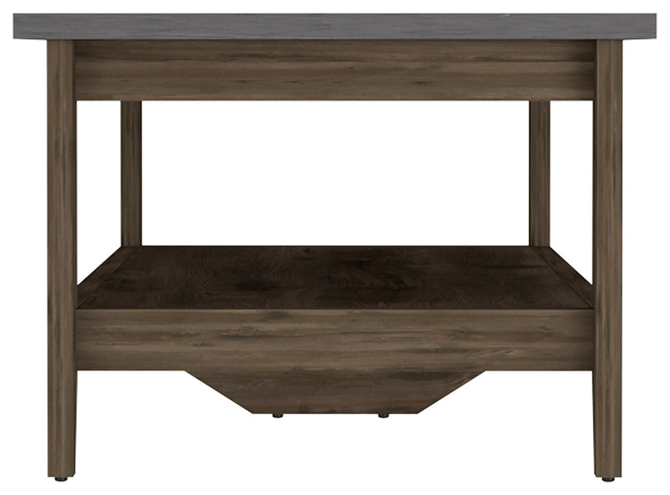 Paulson Rustic Coffee Table Onyx Top by RST Brands, Brown/Black