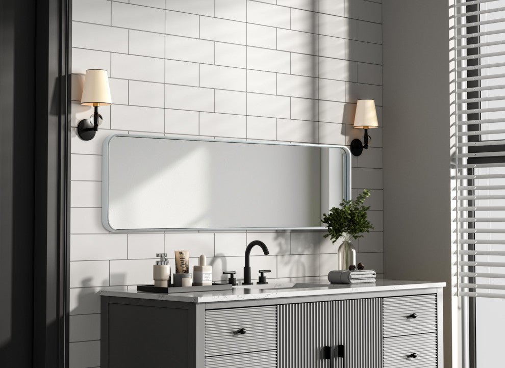 Elegant Lighting MR8A1860 Remy 18"W x 60"H Rectangular Flat - Silver