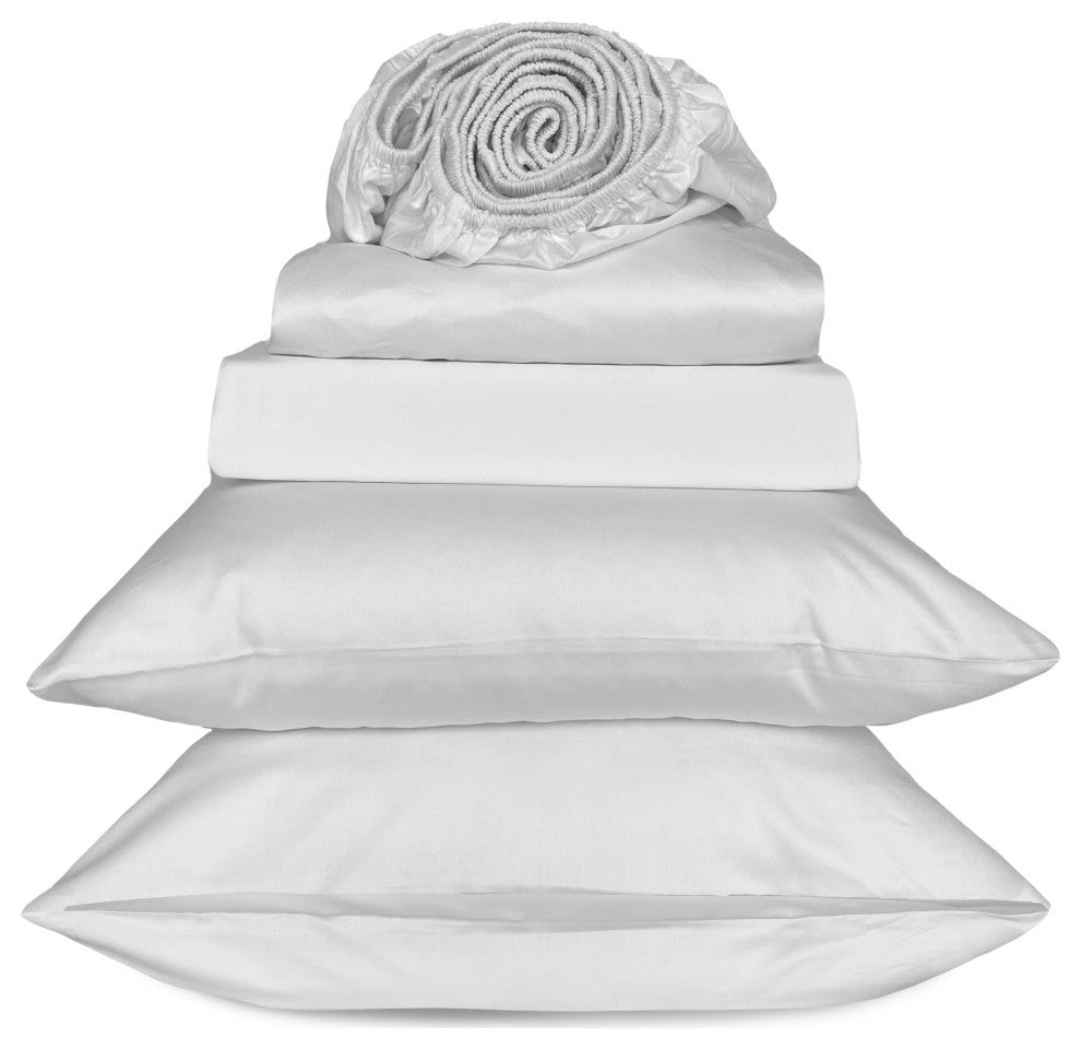 BedVoyage 100% Viscose from Bamboo Sheet Set, White, Full