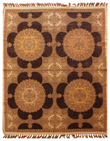 Chenille Wool Blend Medallion Throw, Brown, Camel