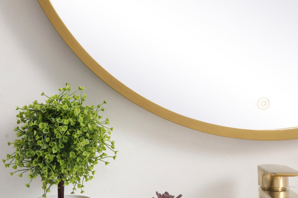 Modern Brass Led Mirror