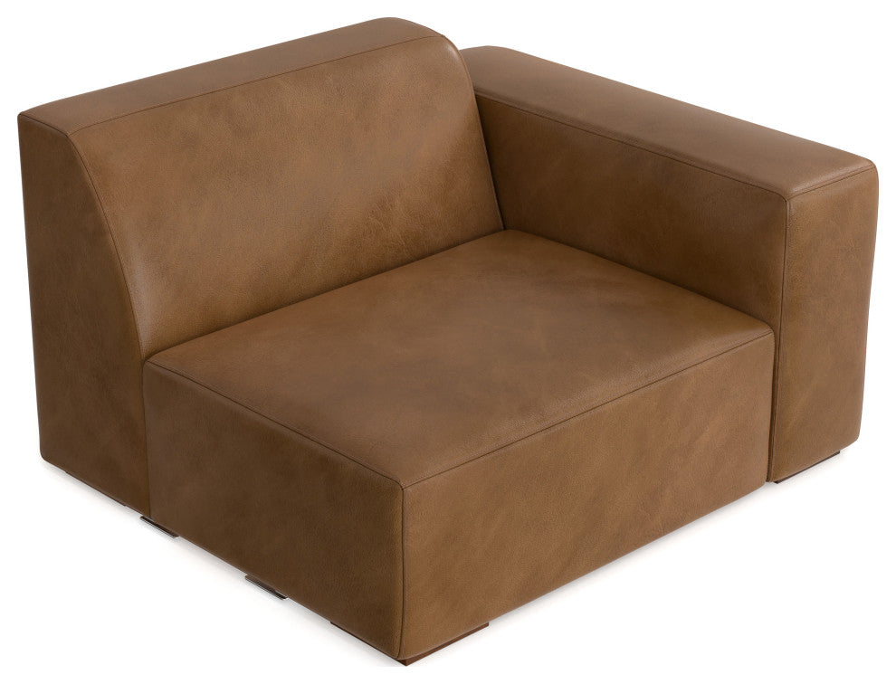 Rex Right-Arm Sofa Module in Genuine Leather