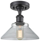 Orwell 1-Light LED Semi-Flush Mount, Matte Black, Glass: Clear