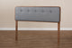 Palina Mid-Century Modern Dark Gray Walnut Brown Wood Queen Size Headboard