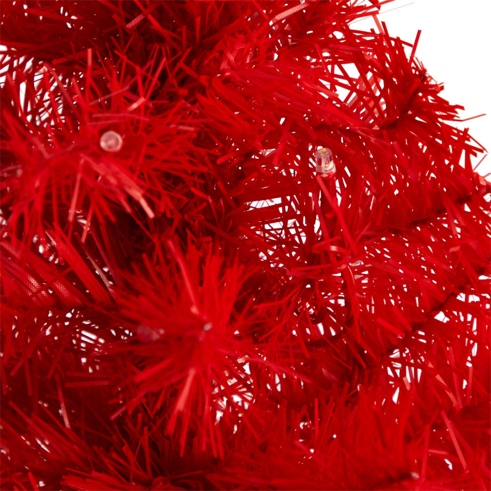 2' Red Artificial Christmas Tree With 35 LED Lights and 72 Bendable Branches