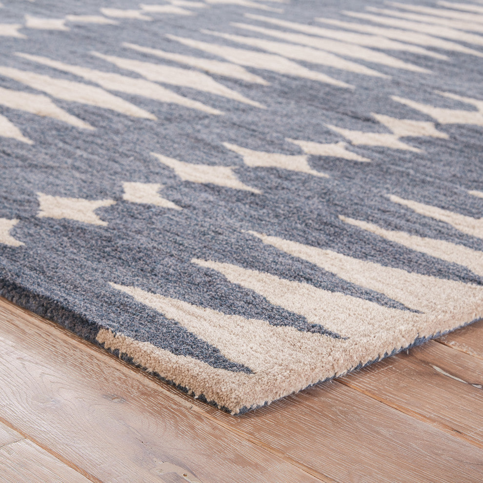 Luli Sanchez Tear Drops Handmade Geometric Gray/Beige Area Rug, 8'x11'