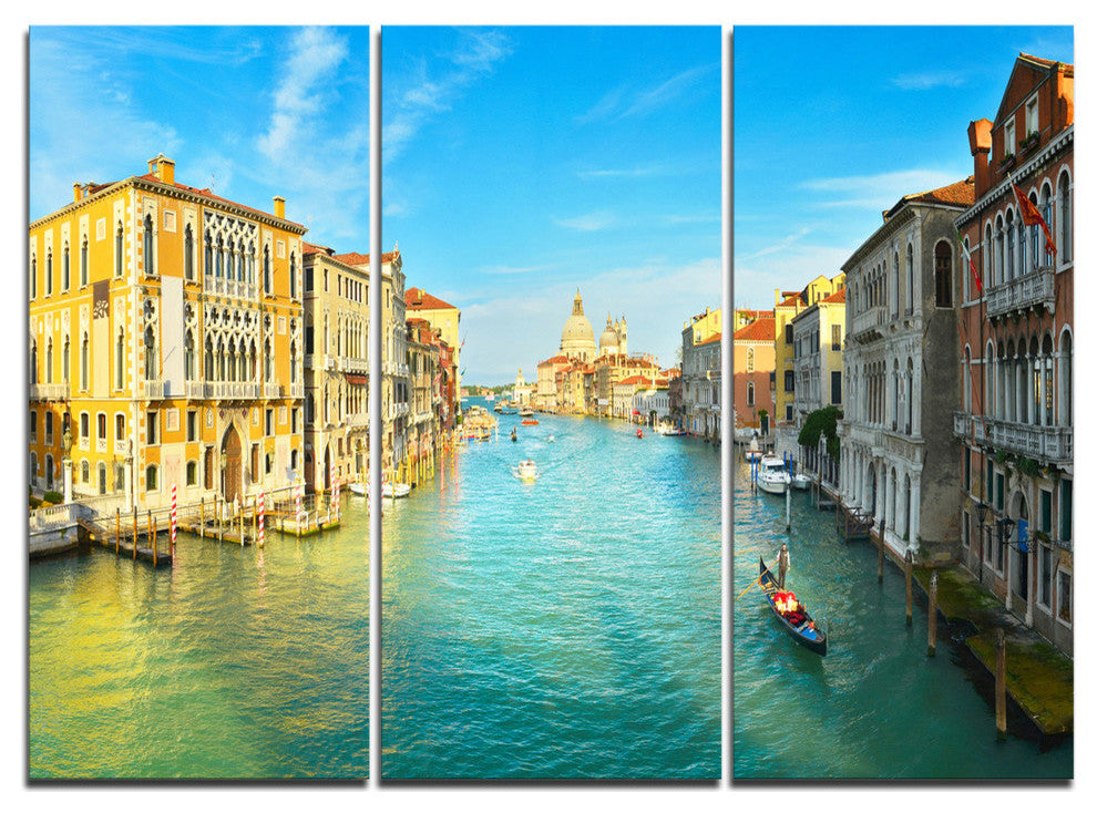 "Vibrant Evening Venice Italy" Metal Wall Art, 3 Panels, 36"x28"