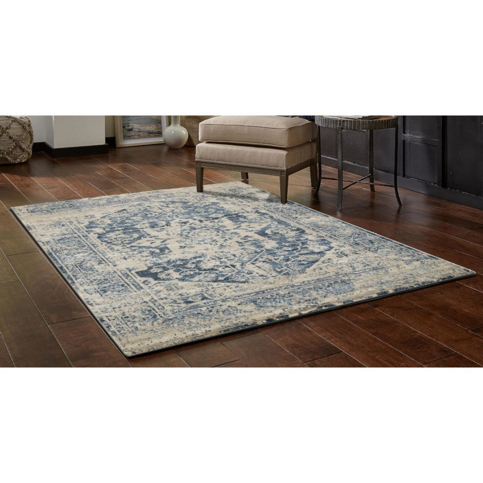 KAS Heritage 9368 Ivory/Blue Traditions Area Rug, 7'7" x10'10"