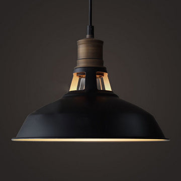 Florence Black Barn Pendant Light Loft Fixture, 12.2", 3-Pack