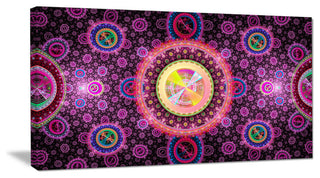 Bright Pink Psychedelic Relaxing Art, Oversized Abstract Canvas Art Print, 60x28
