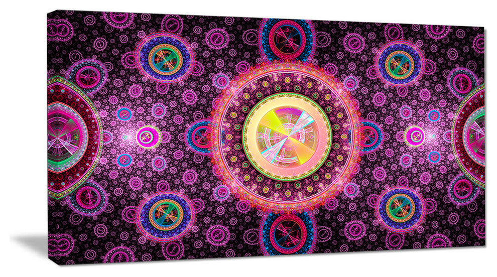 Bright Pink Psychedelic Relaxing Art, Oversized Abstract Canvas Art Print, 60x28