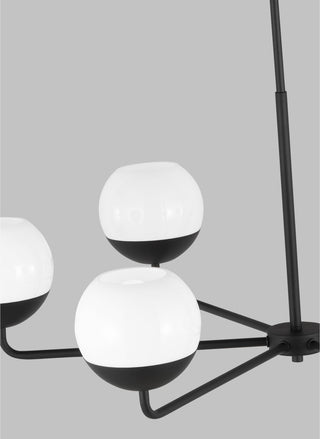 Alvin Six Light Chandelier, Midnight Black