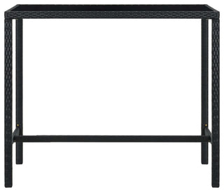 vidaXL Patio Bar Set 7 Piece with Cushions Poly Rattan Black Garden Chair