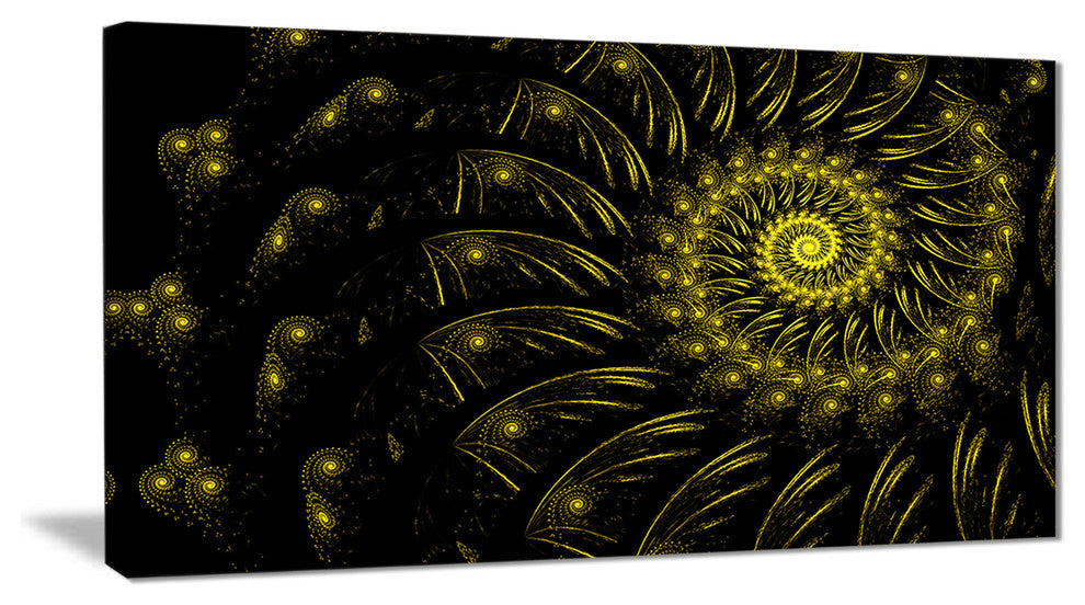 "Endless Spiral Snail Yellow" Abstract Digital Art Canvas Print