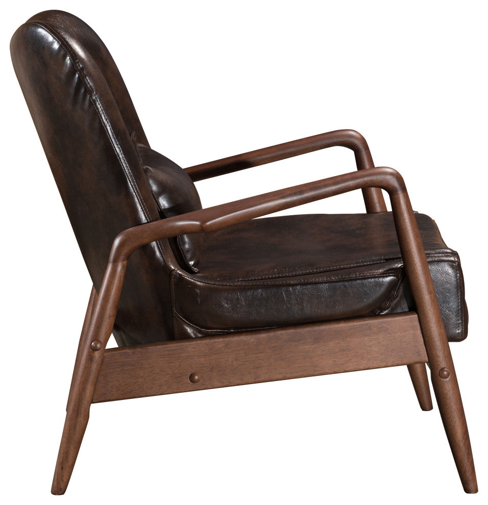 Bully Lounge Chair and Ottoman Brown