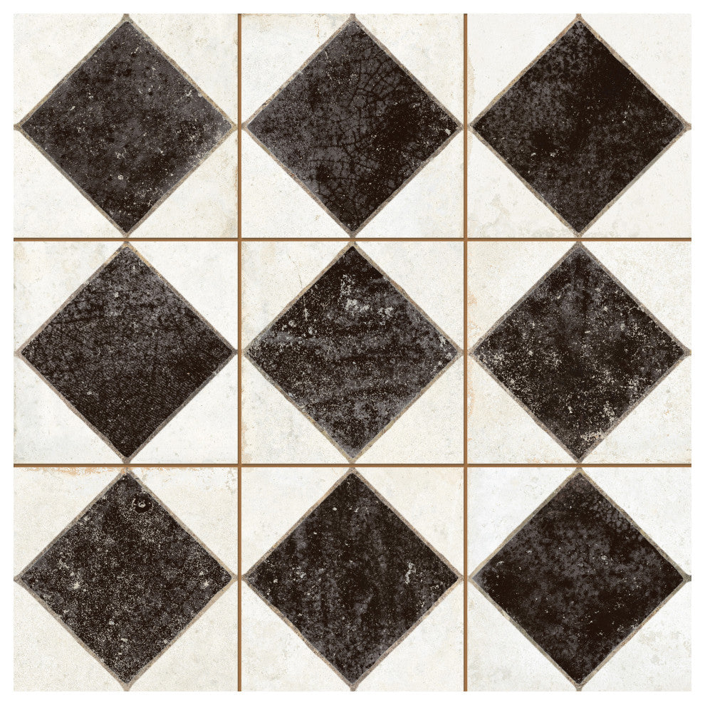 Kings Arles Black Ceramic Floor and Wall Tile