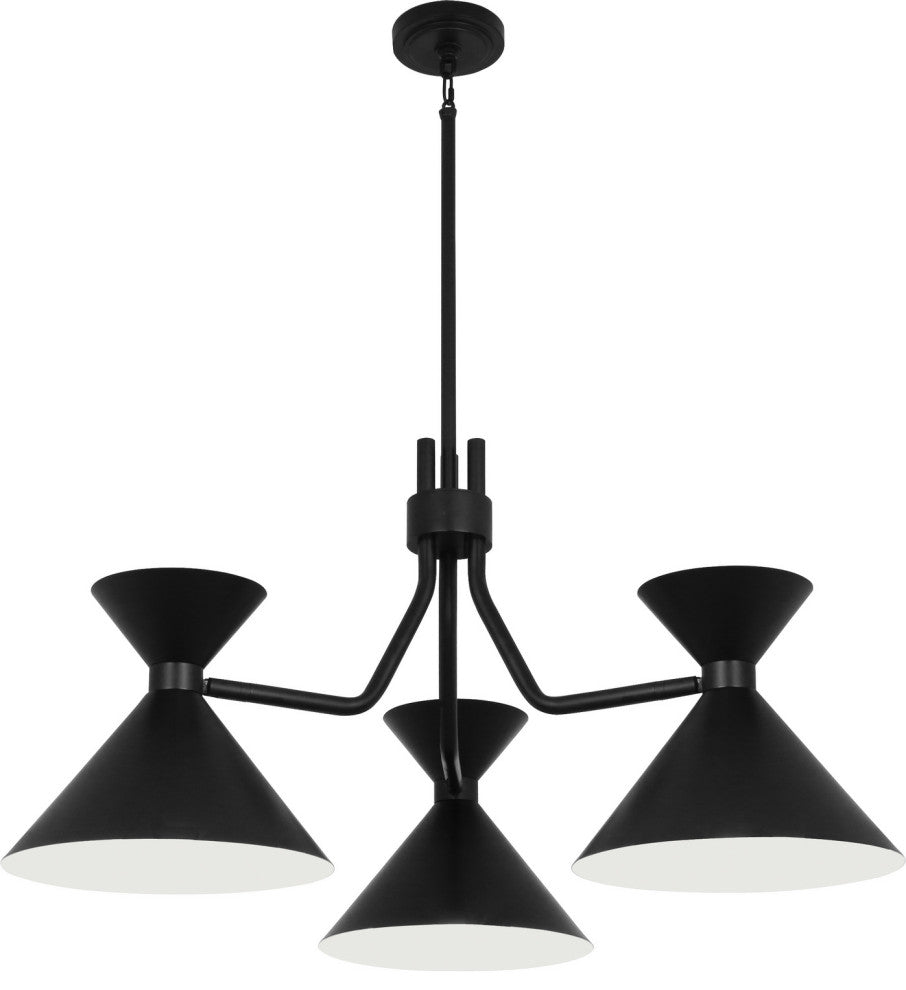 Robert Abbey RA-1254 3-Light Chandelier, Cinch