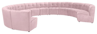 Limitless Velvet Upholstered 12-Piece Modular Sectional, Pink
