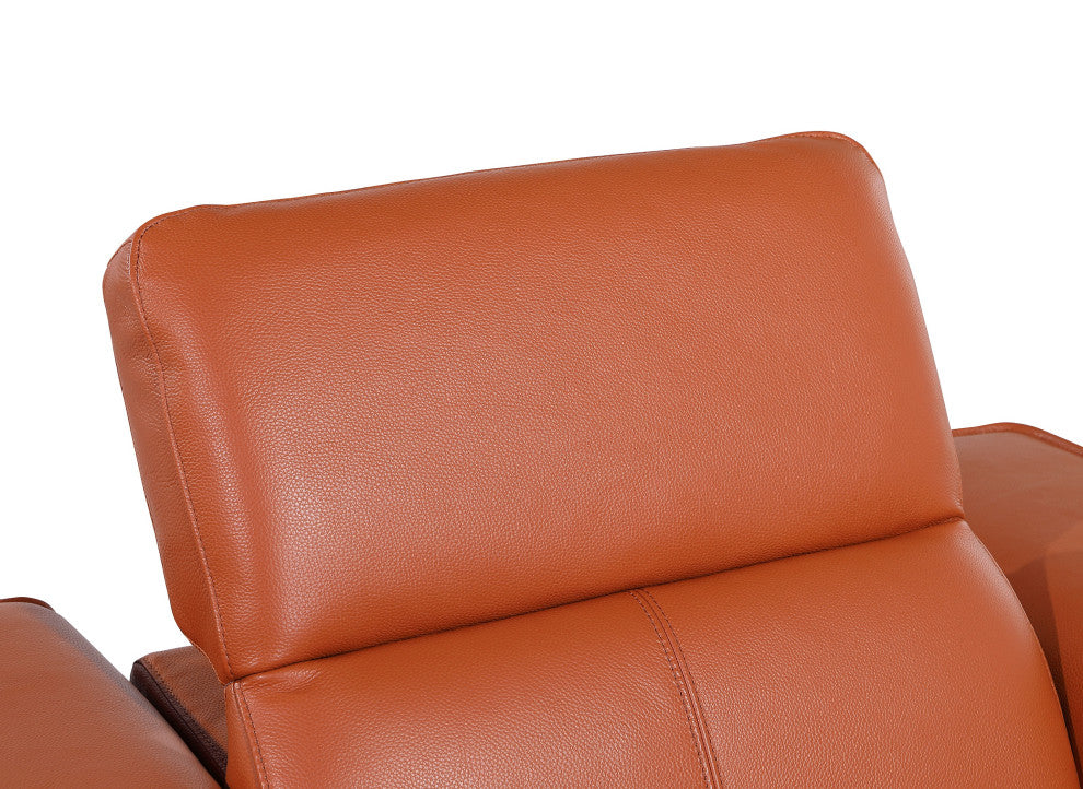 Niccolo Italian Leather 5-Piece L-Shaped Power Reclining Sectional, Camel