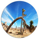Curved Joshua Tree In Desert, Landscape Large Disc Metal Wall Art, 23"