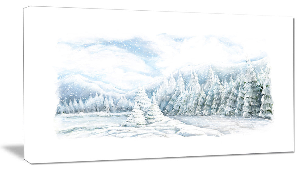 "Christmas Winter Happy Panorama" Landscape Wall Art, 40"x20"