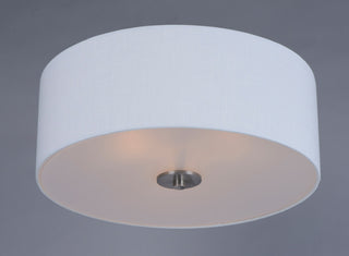 Maxim 10010 Bongo 18"W 3 Light Fabric Drum Ceiling Light - Satin Nickel