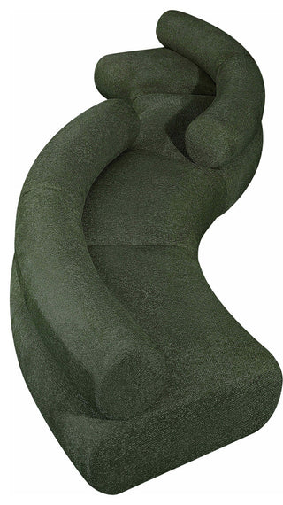 Bale Cream Chenille Fabric Modular Sofa, Green, 4-Piece, S-Shaped