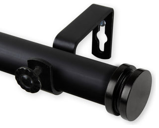 Lid 1" Curtain Rod, Black, 160"-240"