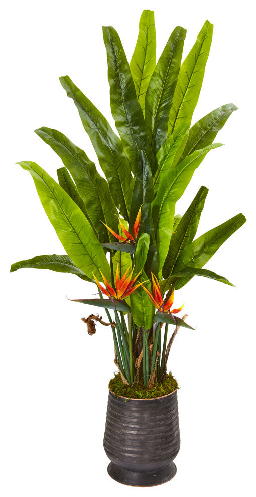 Nearly Natural 62ï¿½ Bird of Paradise Artificial Plant in Decorative Planter