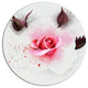 Watercolor Rose With Brown Buds, Floral Round Wall Art, 23"