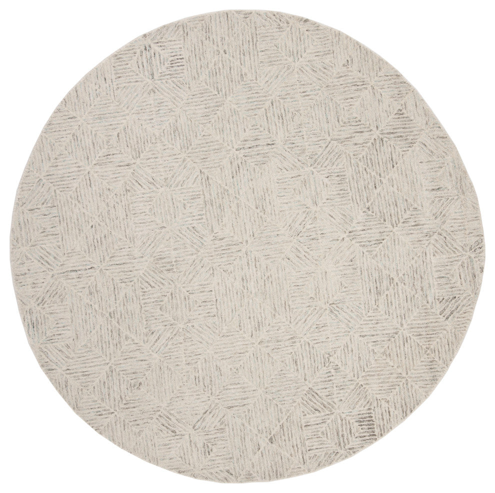 Safavieh Couture Abstract Collection, ABT763 Rug, Ivory/Light Blue, 4' Round