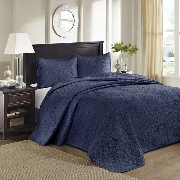 Madison Park Quilted Microfiber Bedspread Set, Queen