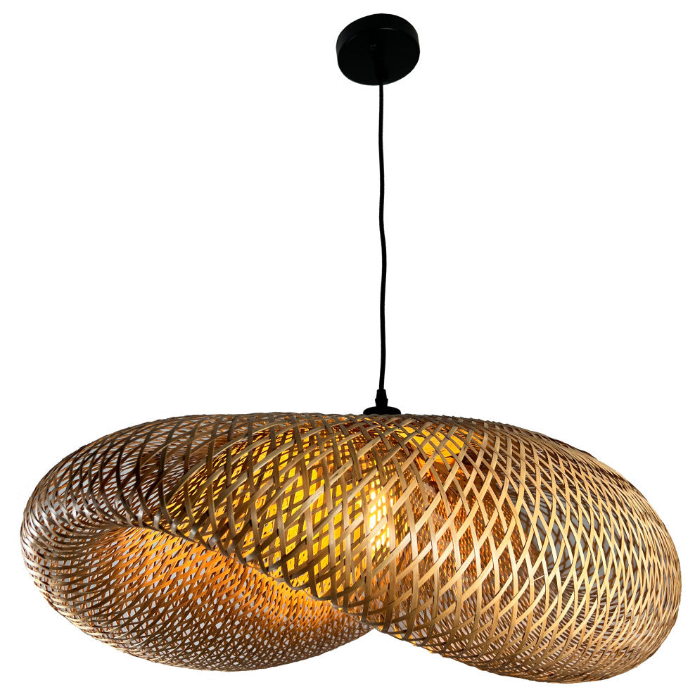 Ixquic 1-Light Natural Bamboo Geometric Pendant