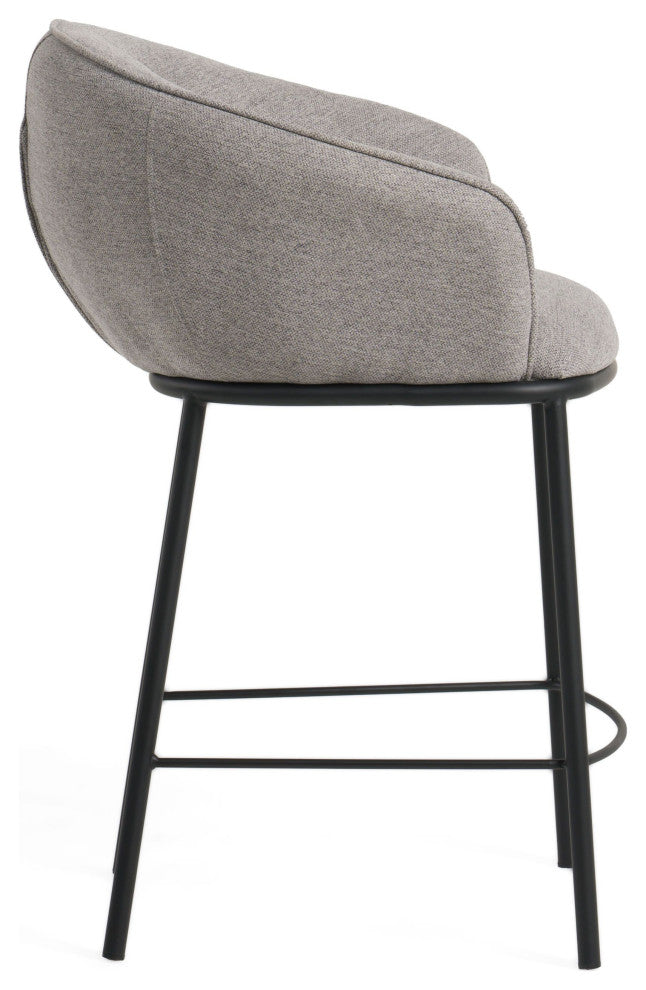 Modrest Rumi Modern Grey and Black Counter Stool