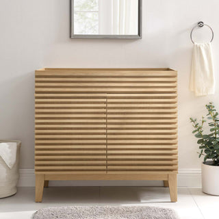 Render 36" Bathroom Vanity Cabinet, Oak