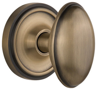 Double Classic Rosette With Homestead Knob, Antique Brass