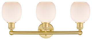 Belfast 3-Light 24" Bath Vanity Light, Satin Gold, Matte White