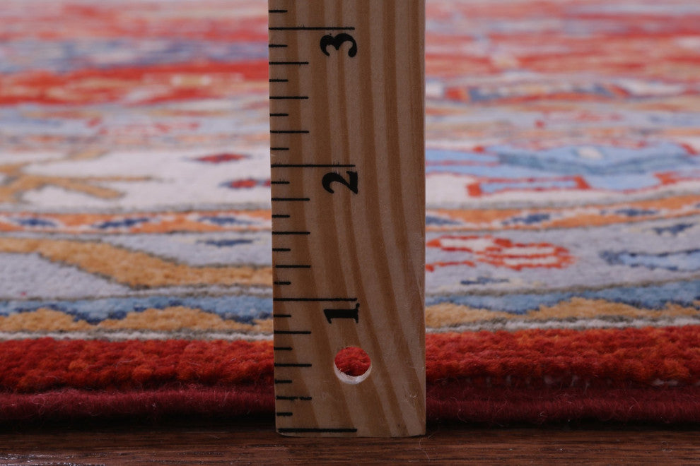 8' 1" X 10' 1" Handmade Super Kazak Wool Rug Q9506