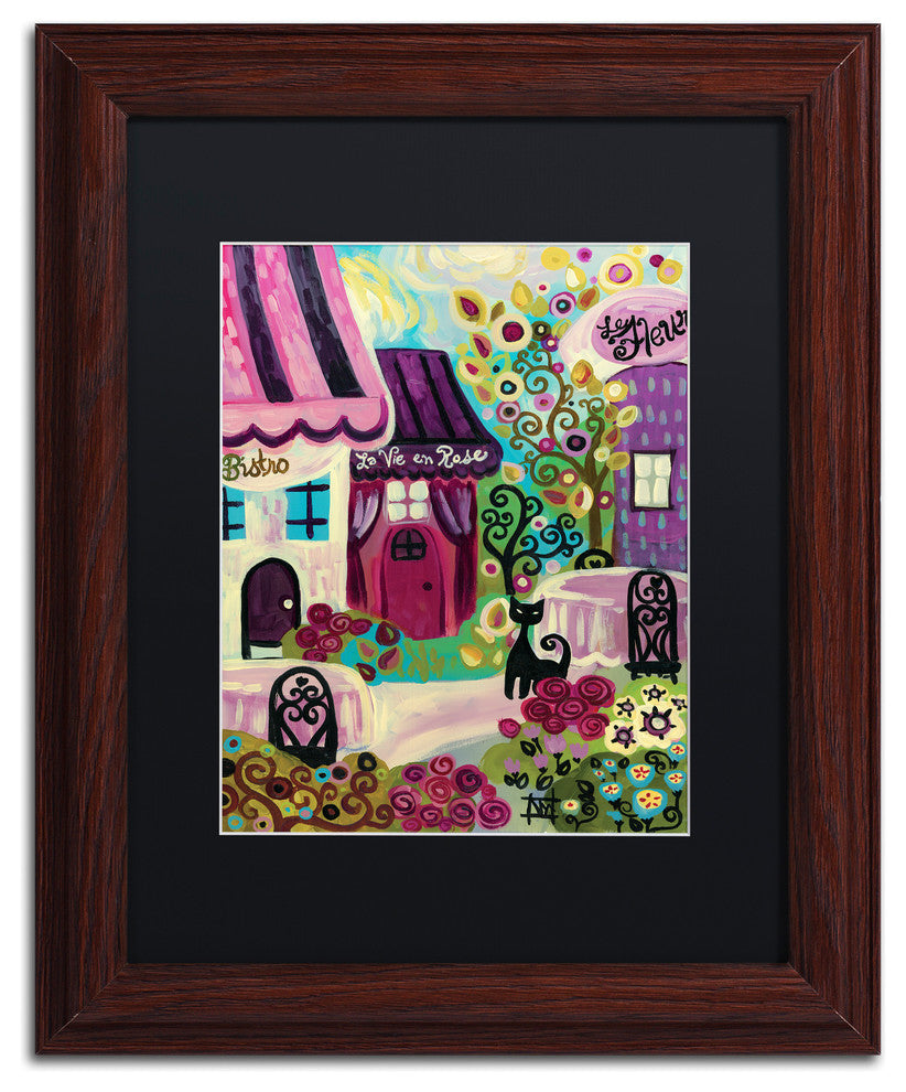 Natasha Wescoat 'La Vie En Rose' Art, Wood Frame, Black Mat, 11x14