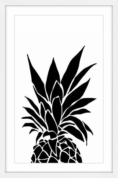 "Black Pineapple" Framed Painting Print, 16"x24"