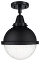 Innovations 447-1C-BK-HFS-84-BK Hampden 1 Light 9" Flush Mount, Matte Black
