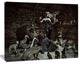 Woman Among Wild Animals, Animal Canvas Art Print, 20"x12"